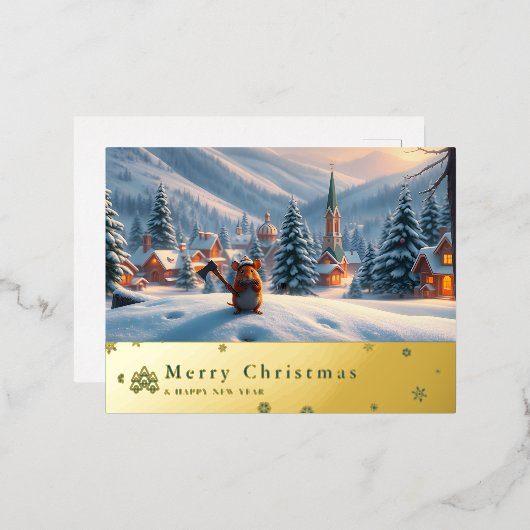 Snowy MOuntain Mouse Post Kaart I (Voorkant / Achterkant)