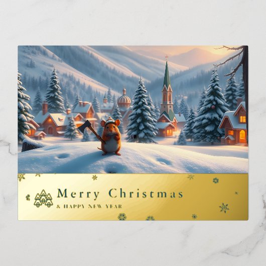 Snowy MOuntain Mouse Post Kaart I (Voorkant)