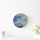 Snowy Mountain Peak Wall Clock Ronde Klok (Huis)