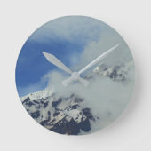 Snowy Mountain Peak Wall Clock Ronde Klok (Voorkant)