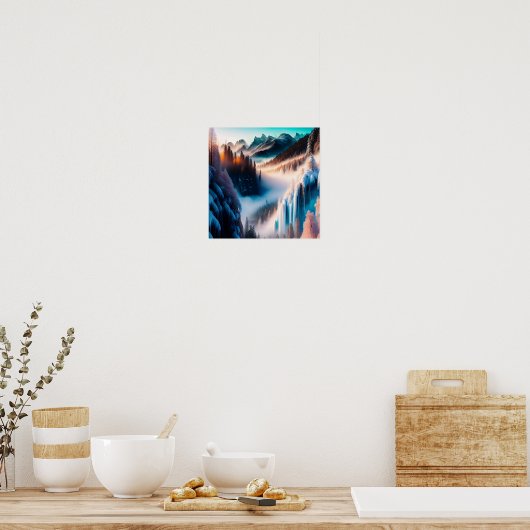 Snowy Mountain Poster (Keuken)