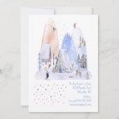 Snowy Mountain Ski Village Holiday Party 2 Kaart (Achterkant)