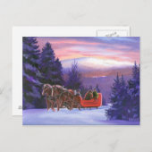 Snowy Mountain Sleigh Ride Briefkaart (Voorkant / Achterkant)