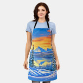 Snowy Mountain Sunset Glow Schort (Gedragen)