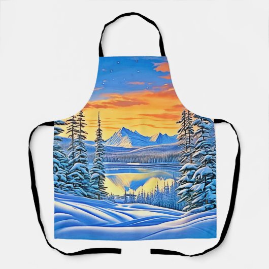 Snowy Mountain Sunset Glow Schort (Voorkant)
