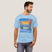 Snowy Mountain Sunset Glow T-shirt (Voorkant volledig)