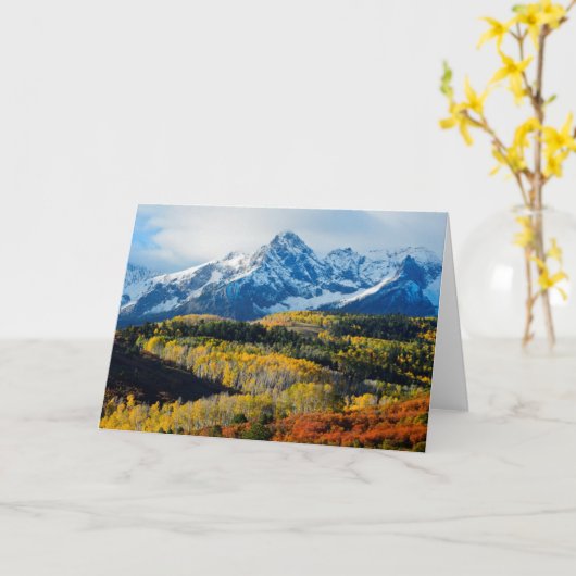 Snowy Mountain & Trees Kaart (Gele Bloem)