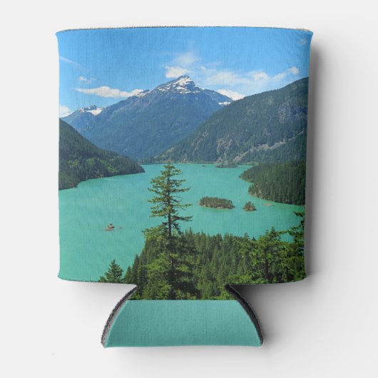 Snowy Mountain Turquoise Lake in Washington Blikjeskoeler (Voorkant)