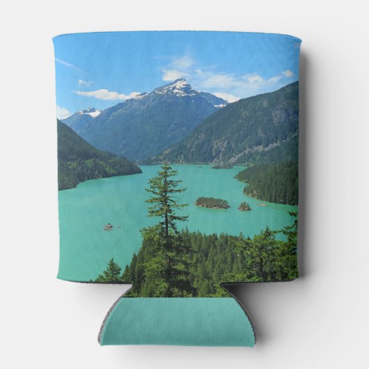 Snowy Mountain Turquoise Lake in Washington Blikjeskoeler (Achterkant)