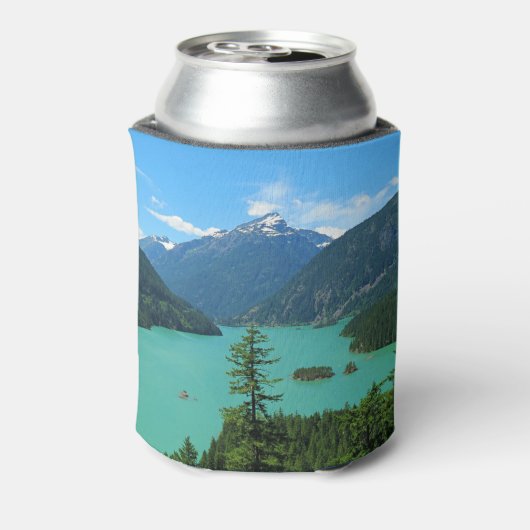 Snowy Mountain Turquoise Lake in Washington Blikjeskoeler (Blikje Achterkant)