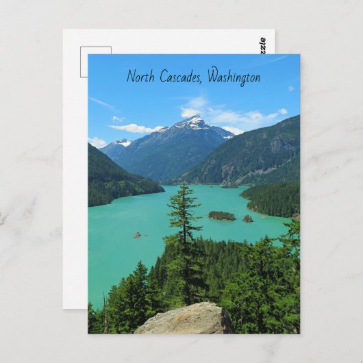 Snowy Mountain Turquoise Lake in Washington Briefkaart (Voorkant / Achterkant)