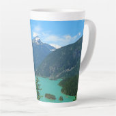 Snowy Mountain Turquoise Lake in Washington Latte Mok (Rechterhoek)