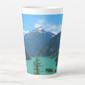 Snowy Mountain Turquoise Lake in Washington Latte Mok (Voorkant)