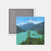 Snowy Mountain Turquoise Lake in Washington Magneet (Voorkant / Achterkant)