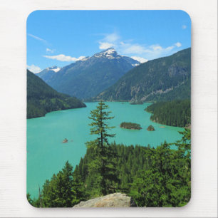 Snowy Mountain Turquoise Lake in Washington Muismat