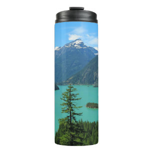 Snowy Mountain Turquoise Lake in Washington Thermosbeker