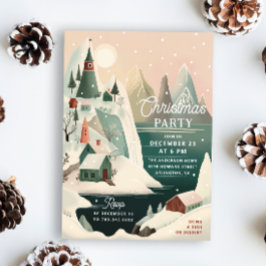 Snowy Mountain Village Vakantie | kerstfeest Kaart