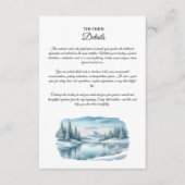 Snowy Mountain Winter Lake Wedding Enclosure Card Informatiekaartje (Voorkant)