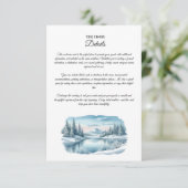 Snowy Mountain Winter Lake Wedding Enclosure Card Informatiekaartje (Staand voorkant)