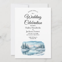 Snowy Mountain Winter Lake Wedding