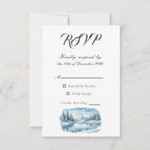 Snowy Mountain Winter Lake Wedding