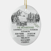 Snowy Mountain Winter Log Cabin X10 Keramisch Ornament (Rechts)