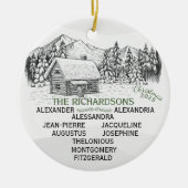 Snowy Mountain Winter Log Cabin X10 Keramisch Ornament (Voorkant)