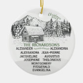 Snowy Mountain Winter Log Cabin X11 Keramisch Ornament (Voorkant)