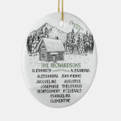 Snowy Mountain Winter Log Cabin X12 Keramisch Ornament (Rechts)