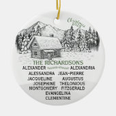 Snowy Mountain Winter Log Cabin X12 Keramisch Ornament (Voorkant)