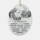 Snowy Mountain Winter Log Cabin X13 Keramisch Ornament (Rechts)