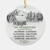 Snowy Mountain Winter Log Cabin X8 Keramisch Ornament (Voorkant)