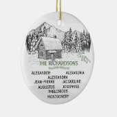 Snowy Mountain Winter Log Cabin X9 Keramisch Ornament (Rechts)