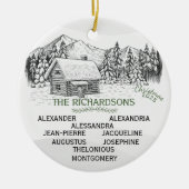 Snowy Mountain Winter Log Cabin X9 Keramisch Ornament (Voorkant)