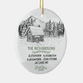 Snowy Mountain Winter Log Cabin X 5 Keramisch Ornament (Rechts)