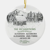 Snowy Mountain Winter Log Cabin X 5 Keramisch Ornament (Voorkant)