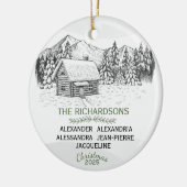 Snowy Mountain Winter Log Cabin X 5 Keramisch Ornament (Links)