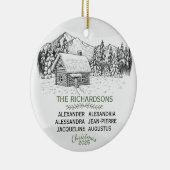 Snowy Mountain Winter Log Cabin X 6 Keramisch Ornament (Rechts)