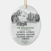 Snowy Mountain Winter Log Cabin X 7 Keramisch Ornament (Rechts)
