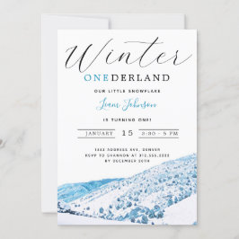 Snowy Mountain Winter ONEderland 1e verjaardag Kaart