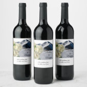 Snowy Mountains and Flowers Wine Label Wijn Etiket (Flessen)