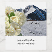 Snowy Mountains and Flowers Wine Label Wijn Etiket (Enkel label)