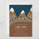 Snowy Mountains and Valley Winter Baby shower Kaart (Voorkant)