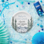 Snowy Mountains Baby Het is koud buiten Papieren Bordje (Feest)