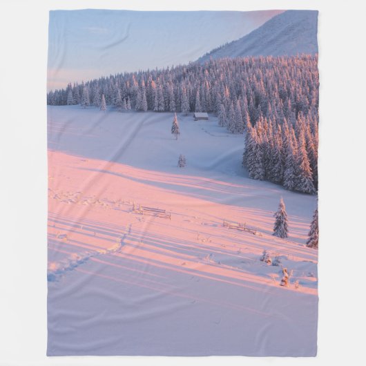 Snowy Mountains Fleece Deken (Voorkant)
