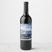 Snowy Mountains Scene Wedding Wijn Etiket (Voorkant)