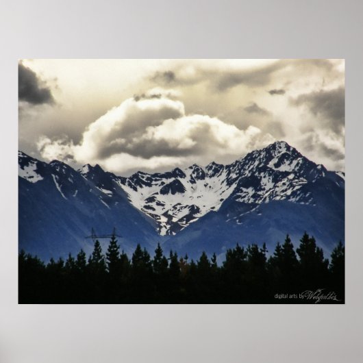 Snowy Mountains : Tekapo - Nieuw - Zeelands Poster (Voorkant)
