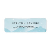 Snowy Mountains Winter Wedding Retouradres Etiket (Voorkant)