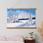 Snowy Mountains Wood Topped wandtapijten Hangend Wandkleed (Slaapkamer)
