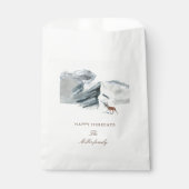 Snowy Mountains Woodland Elegante vakantie Bedankzakje (Voorkant)